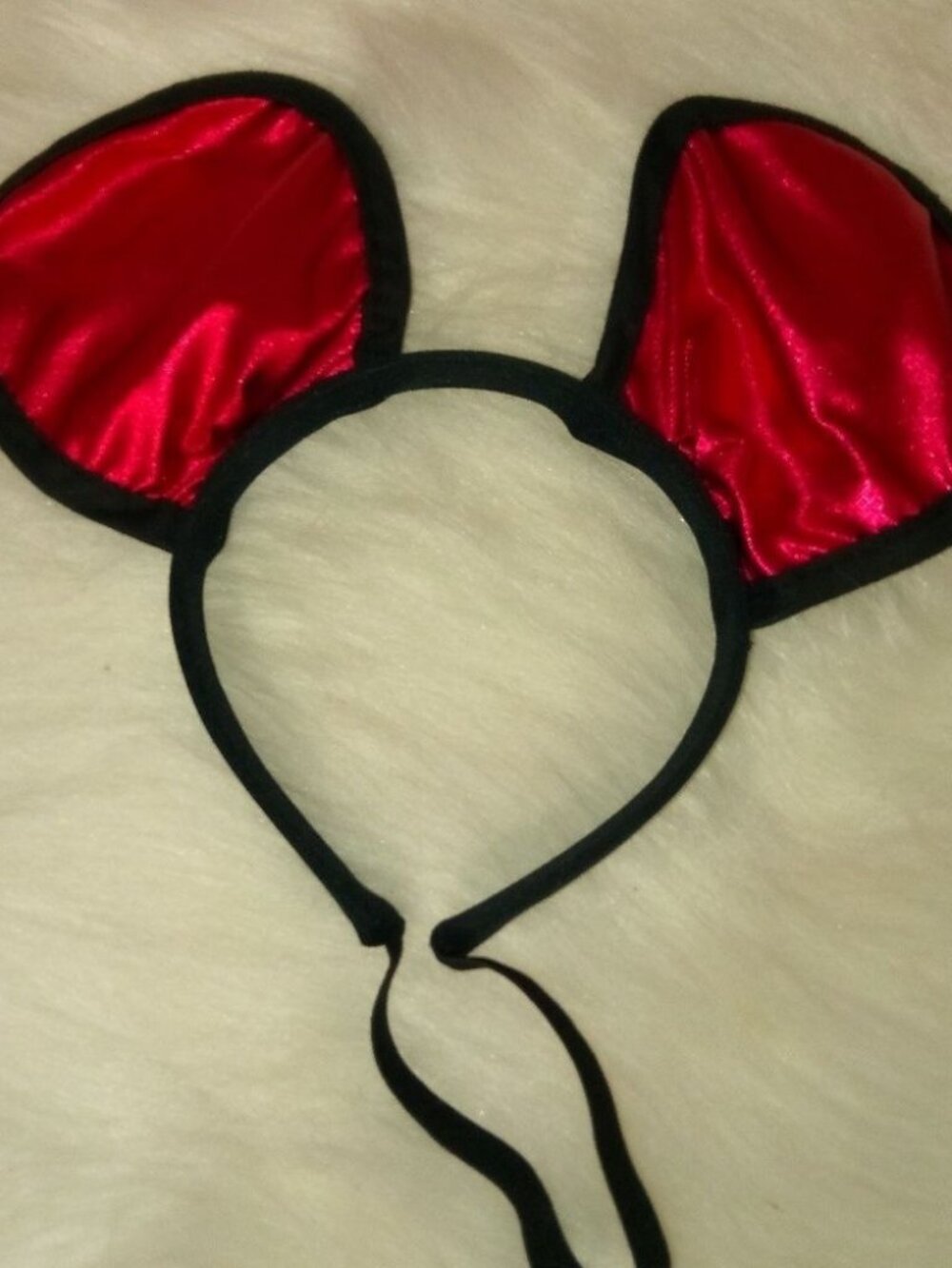 Black Red Gleaming Mouse Ears for Kids